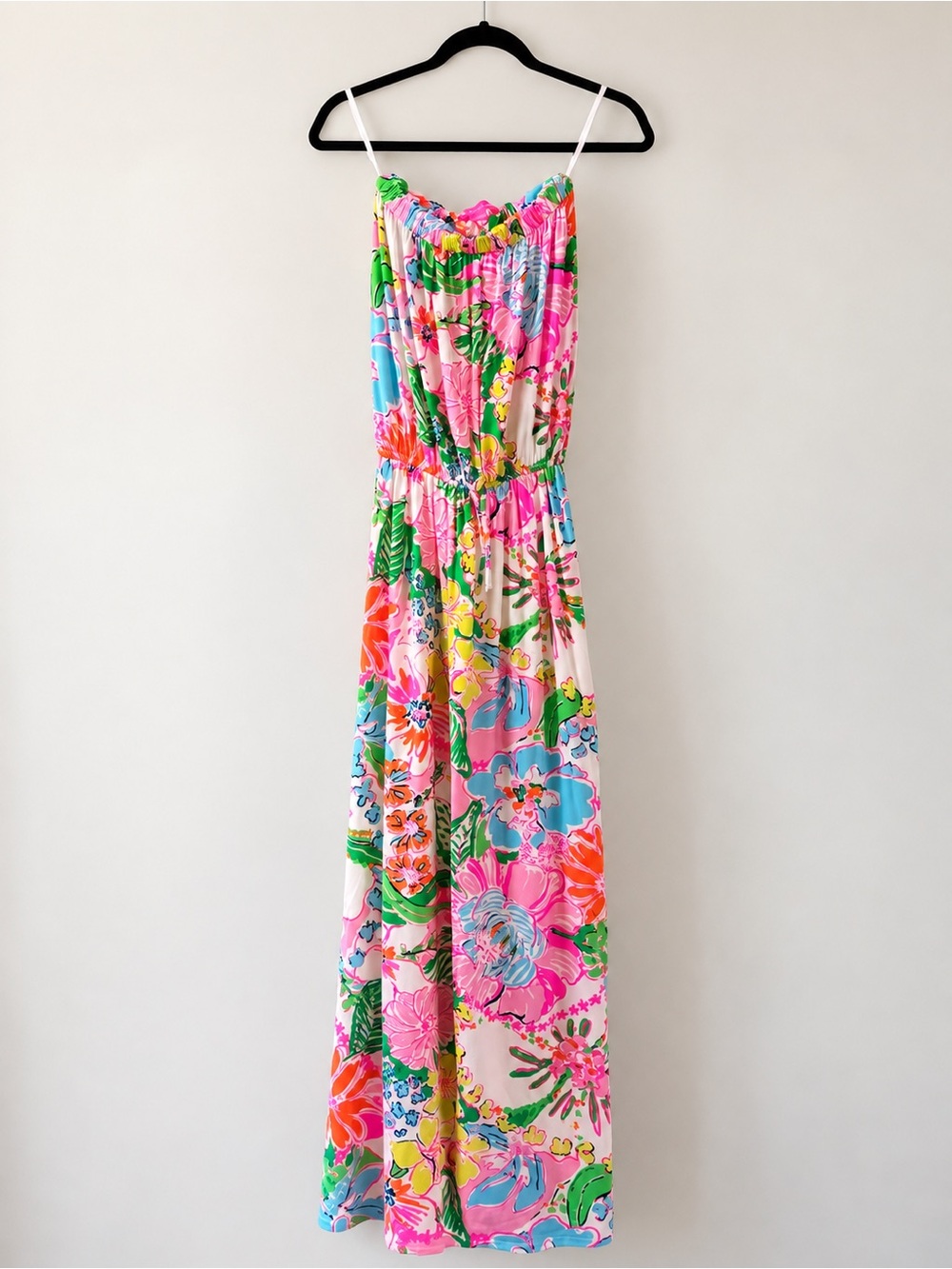 Lilly Pulitzer Bright Pink Tropical Floral Maxi Dress